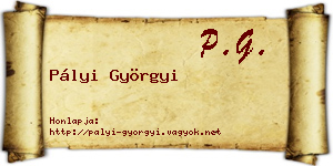 Pályi Györgyi névjegykártya